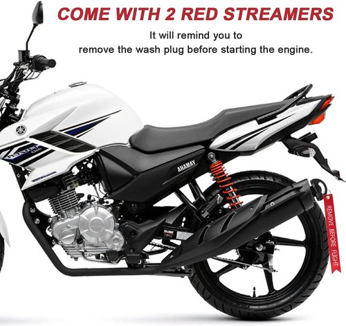 Hoedia Muffler Exhaust Wash Plug - 2 Pack with Streamers for 2 Stroke Motorcycles (0.6-1.5 Inch)