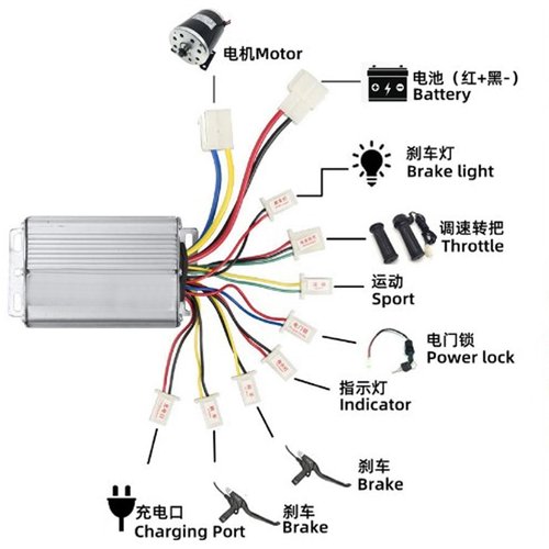 Keenso 36v Controller, Multifunctional 1000w Ebike Throttle Speed Controller for Electrical Scooter E Bike Bicycle Tricycle