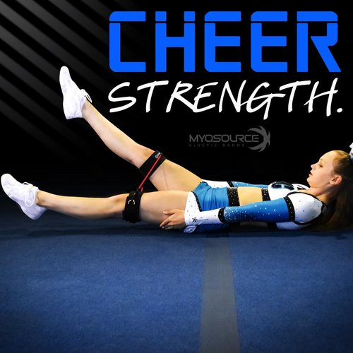 Kinetic Bands Cheer Combo Flexibility Fitness Training Kit (Leg Resistance Bands, Stunt Strap, Training DVD) From Myosource (Under 110 Pounds (Pink Stunt Strap))