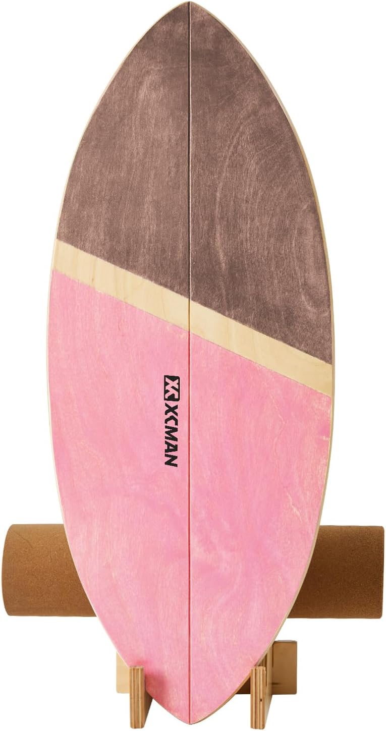 XCMAN Balance Board Trainer - Wooden Surf & Stability Trainer with Non-Slip Surface | Ideal for All Ages