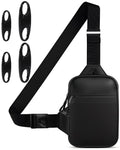 Peciees Mini Anti Theft Crossbody Sling Bag Small Chest Bag Dual Pocket Water Resistant Fanny Pack Running Phone Holder for Men Women Workout Travelling, 2 Sizes, Small Black