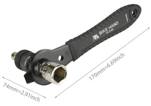 BikeHand Bike Crank Extractor Puller Remover for Square Threaded Taper Crankset - Easy Bicycle Crank Arm Removal Tool