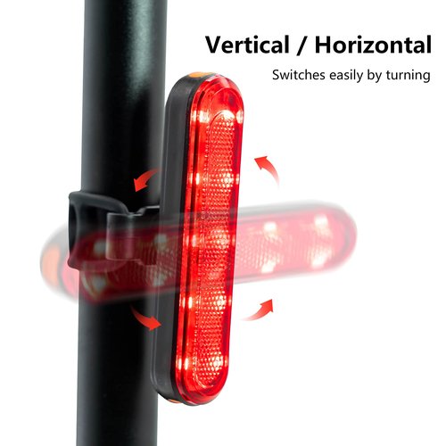 TANMORT Bike Tail Lights USB Rechargeable, Ultra Bright 120 Lumens Powerful 10 LEDs Rear Bicycle Light, IP64 Waterproof Dustproof, 7 Light Mode Options, Cycling Safety Warning Flashlight 2 Pack