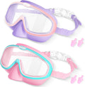 Seago Kids Swim Goggles - Anti-Fog Clear View | 2-Pack for Ages 3-12 with Nose Cover