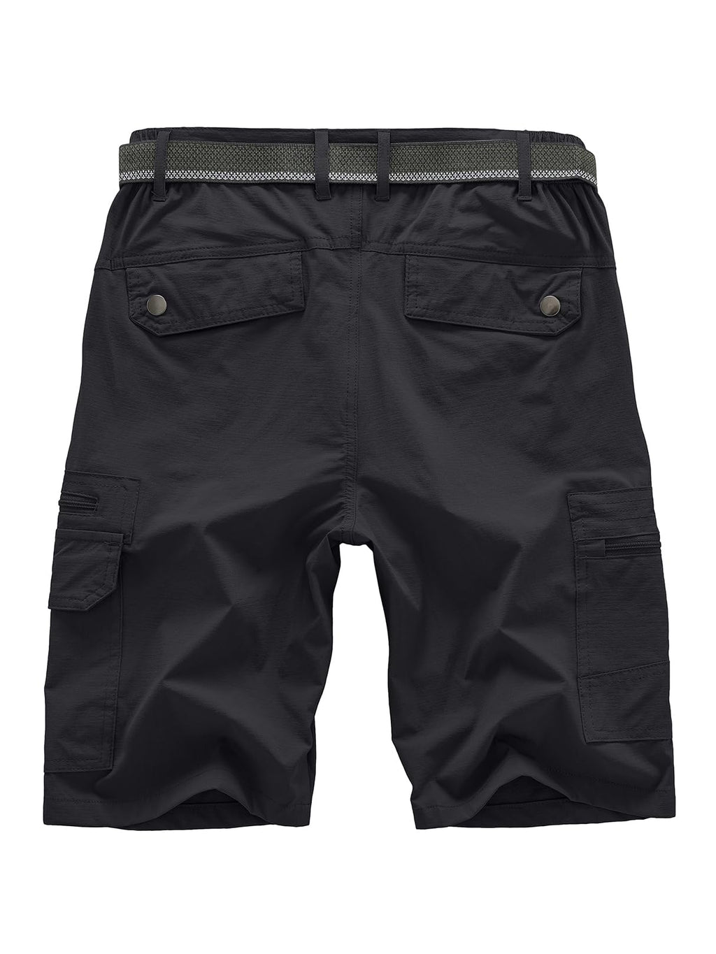 Jessie Kidden Mens Outdoor Casual Expandable Waist Lightweight Water Resistant Quick Dry Fishing Hiking Shorts #6222-Black,40