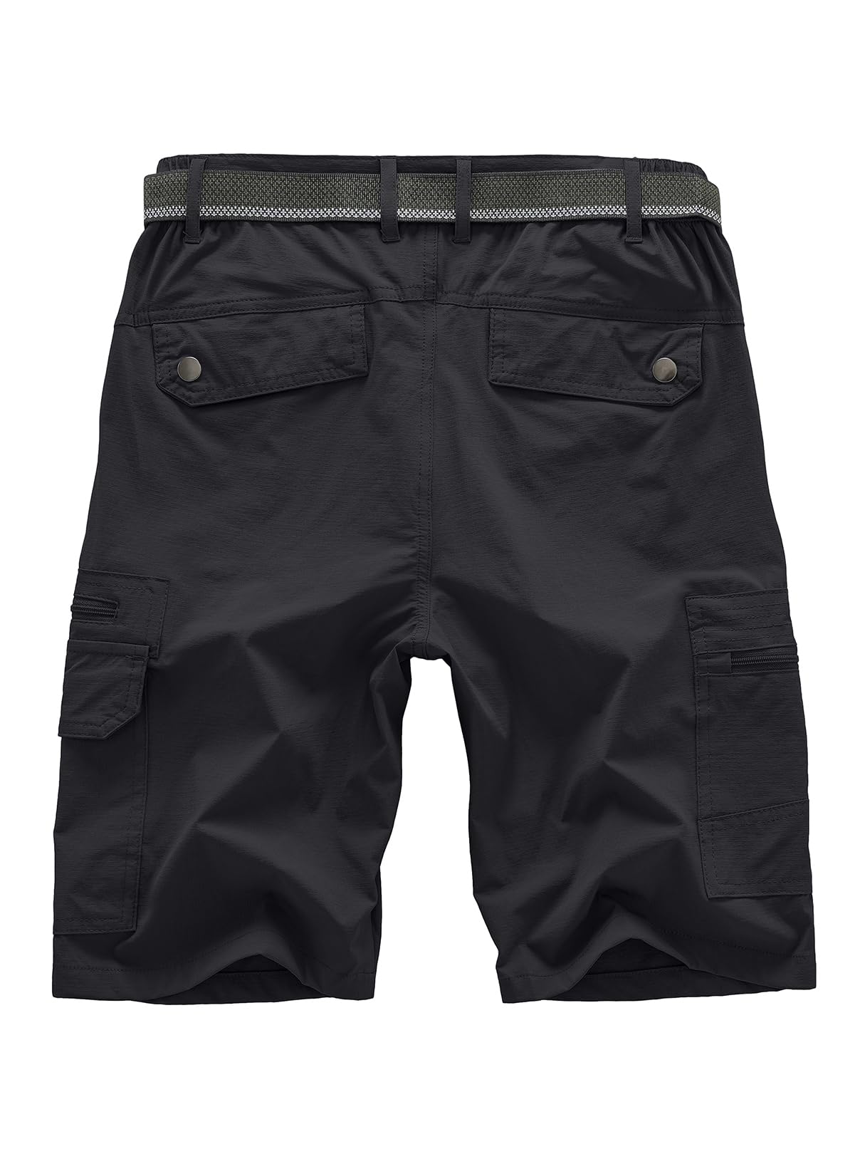 Jessie Kidden Mens Outdoor Casual Expandable Waist Lightweight Water Resistant Quick Dry Fishing Hiking Shorts #6222-Black,40
