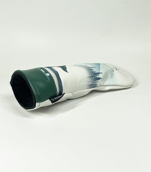 Golf Headcover for Hybrids and Fairway Woods Premium Leather Head Cover. Digitally Printed and Embroidered Design. (HC-Birdskie-Parkland-Course-Hybrid)