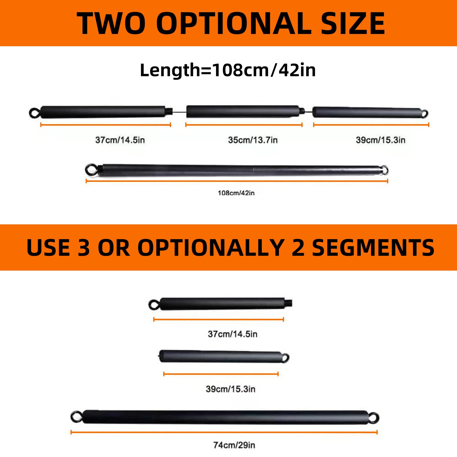 Tuyzhrymlic Resistance Band Bar Adjustable Three Part for Full Body Workout, Pilates Portable Lifting Fitness Bar for Core Muscle Lower Body Strength Exercise Training