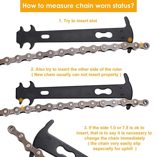 WOTOW Bicycle Chain Repair Tool Kit, Cycling Bike Master Link Pliers Remover & Chain Breaker Splitter Cutter & Chain Wear Indicator Checker & Reusable Missing Connector for 6/7/8/9/10 Speed Chain