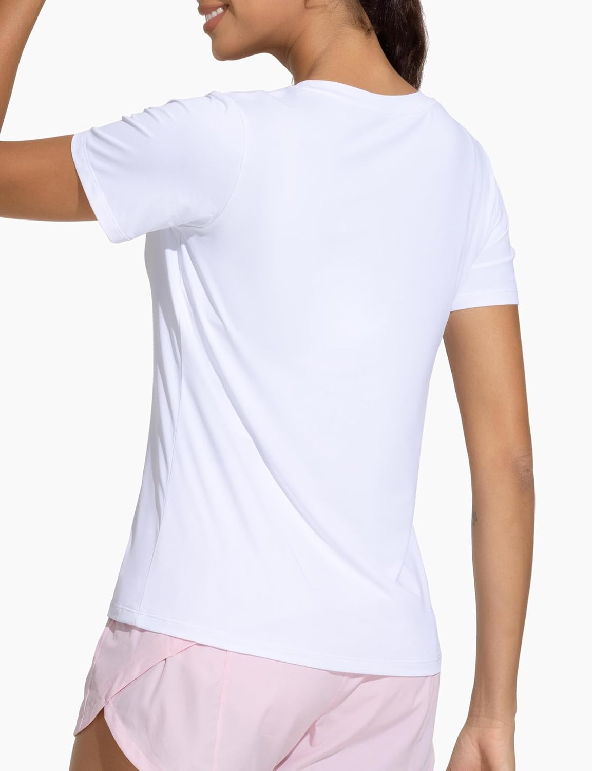 The Gym People Women's V-Neck Workout Shirts - Breathable Short Sleeve Yoga Tees for Comfort