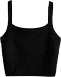 SweatyRocks Women's Sleeveless Crop Tank Top - Solid Knit Design for Comfort and Style