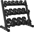 Mikolo Dumbbell Sets - Rubber Hex Hand Weights with Rack | Multiple Options: 160-550LB for Strength Training
