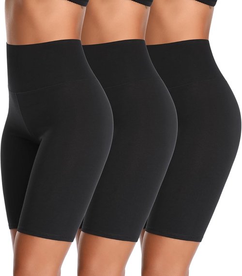 K-CHEONY Women's High Waisted Biker Shorts - Anti-Chafing Cotton Yoga Workout Underwear
