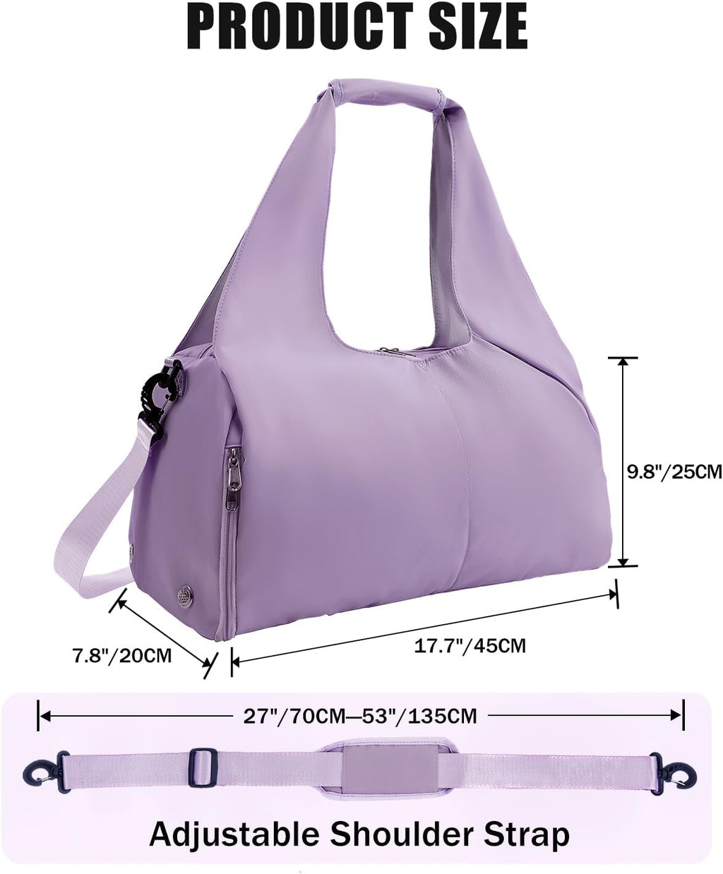 RHDZO Gym Bag for Women - Versatile Yoga Mat Bag with Shoe Compartment & Wet Pocket | Stylish Weekender Bag