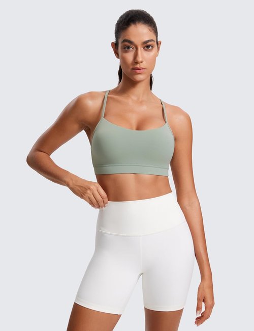 CRZ YOGA Butterluxe Sports Bra - Padded Racerback for Women | Low Impact Yoga Top in Comfortable Fit