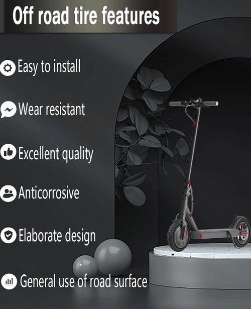 GYL 10 Inch Solid Tire: 10x2.0/2.125 Electric Scooter Rubber tyre, 50/75-6.1 Tubeless Tyre for Xiaomi M365/Gotrax G4/xr/v2 Gotrax Tire Replacement 10 In Offroad Front Rear Wheel Black 1 Pcs