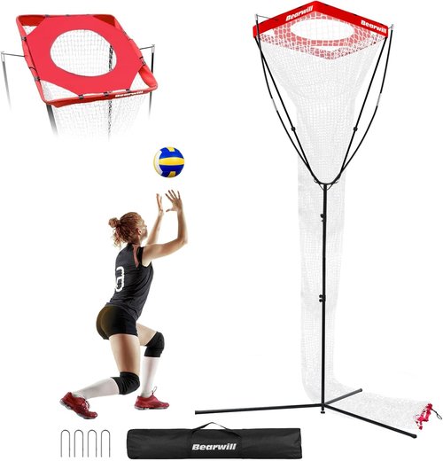 Bearwill Volleyball Setter Trainer Net - Adjustable Height 8-13 FT | Indoor & Outdoor Practice System