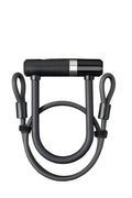 AXA Newton Mini Bike U-Lock with Cable, Heavy Duty Anti-Theft Bicycle U Lock, 14mm Shackle and 10mm x3.25ft Length Security Cable with Mounting Bracket and Keys