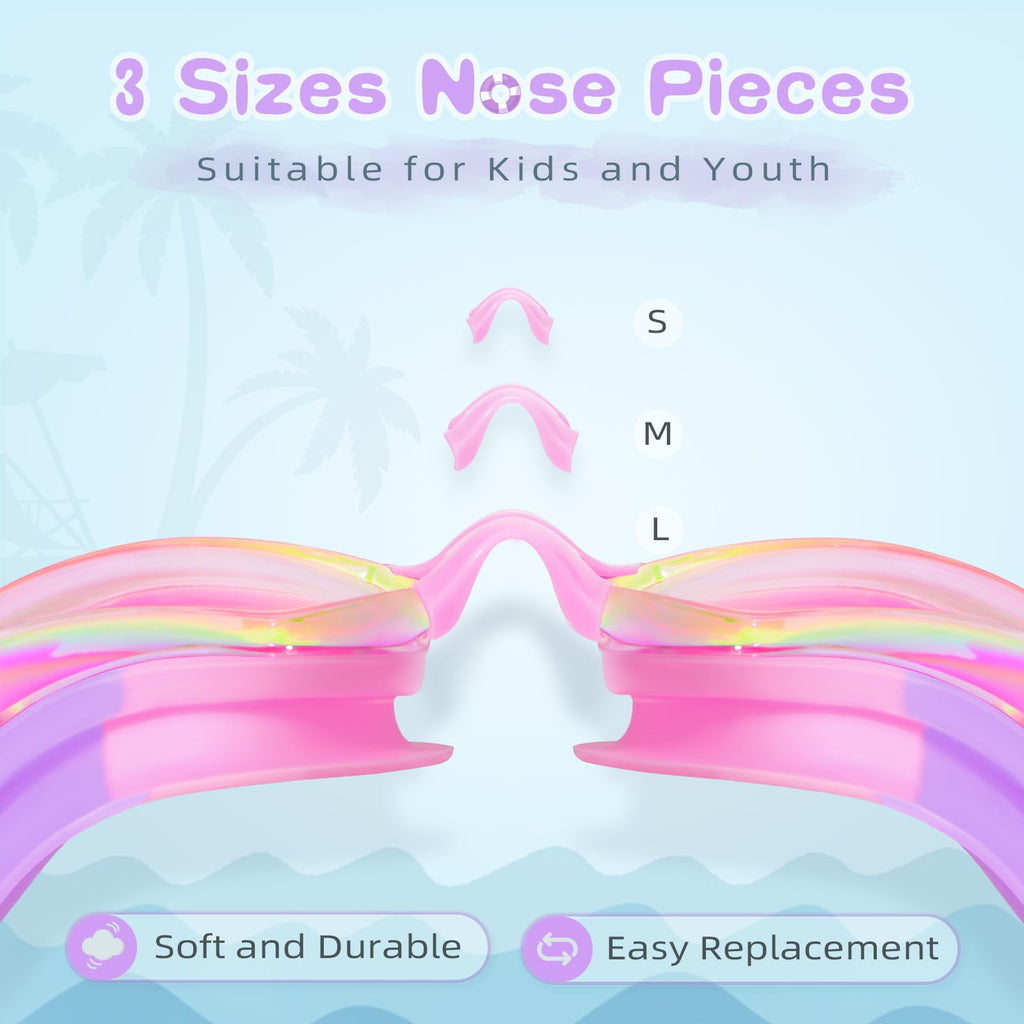 Freela 2 Pack Swim Goggles for Kids 6-14 5-7 4-7 3-6 3-5 Anti Fog UV Protection Soft Silicone Toddler Boys Girls Clidren Goggles Waterproof No Leaking Clear Swimming Goggles Beach Water Pool Goggles