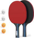 Glymnis Ping Pong Paddles Set - Premium Table Tennis Rackets with Balls & Storage Case | Indoor/Outdoor Use