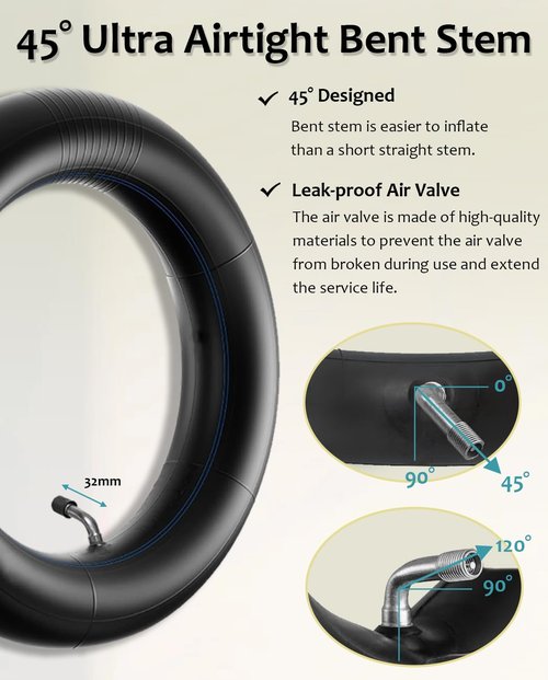 10x3 Tire 255x80 80/65-6 Heavy-Duty Tube Replacement for Nanrobot/Apollo Pro/Kugoo M4 Pro/Varla Eagle/Yume Y10/Joyor S10 Electric Scooter~Anti-explosion Tyre with 45 Degree Valve,2pc