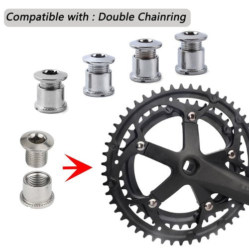 LHMYTREE 6PCS Single/Double and Triple Chainring Bolts Screws Disc Crankset Nuts Chainwheel，Steel Material,Suitable for Mountain Bikes.Total 18 PCS