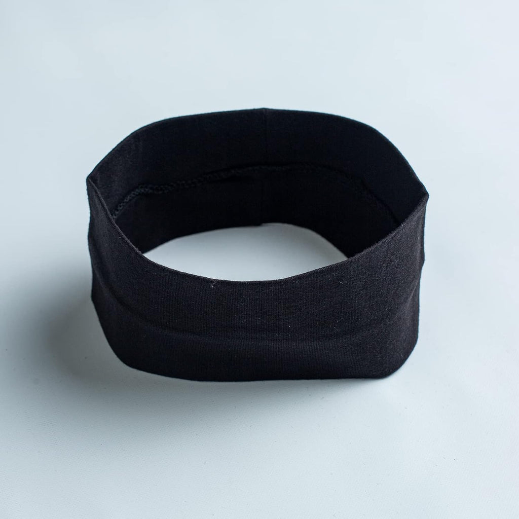 Skiennix 6 Pcs Black Cotton Headbands - Non-Slip, Stretchy Hair Accessories for Women