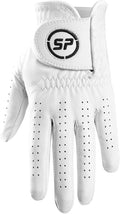 Skiennix Golf Gloves - 100% AAA Cabretta Leather, Ergonomic Ultra-Thin Design, Wear-Resistant White