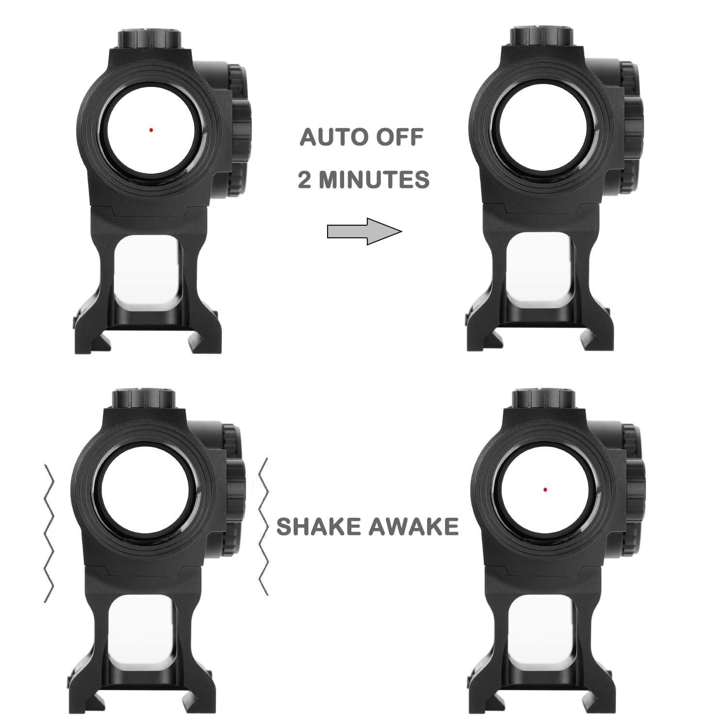 ohhunt FB O1 3 MOA Red Dot Sight Motion Awake Closed Red Dot Sight 1000G Shockproof IPX67 Waterproof
