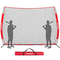 AOLIGEIJS 12x9Ft Red Heavy Duty Baseball Barrier Net Backstop for Sports