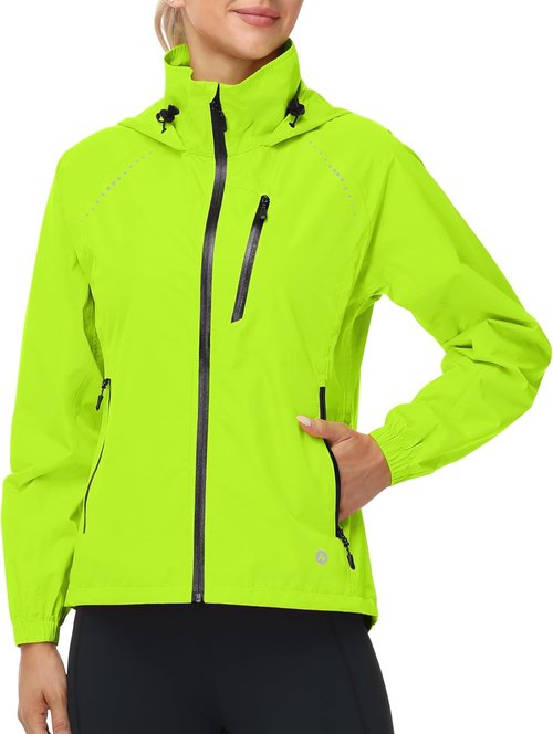 Nepest Women's Lightweight Waterproof Cycling Rain Jacket - Packable Hooded Windbreaker with UPF 50+ Protection