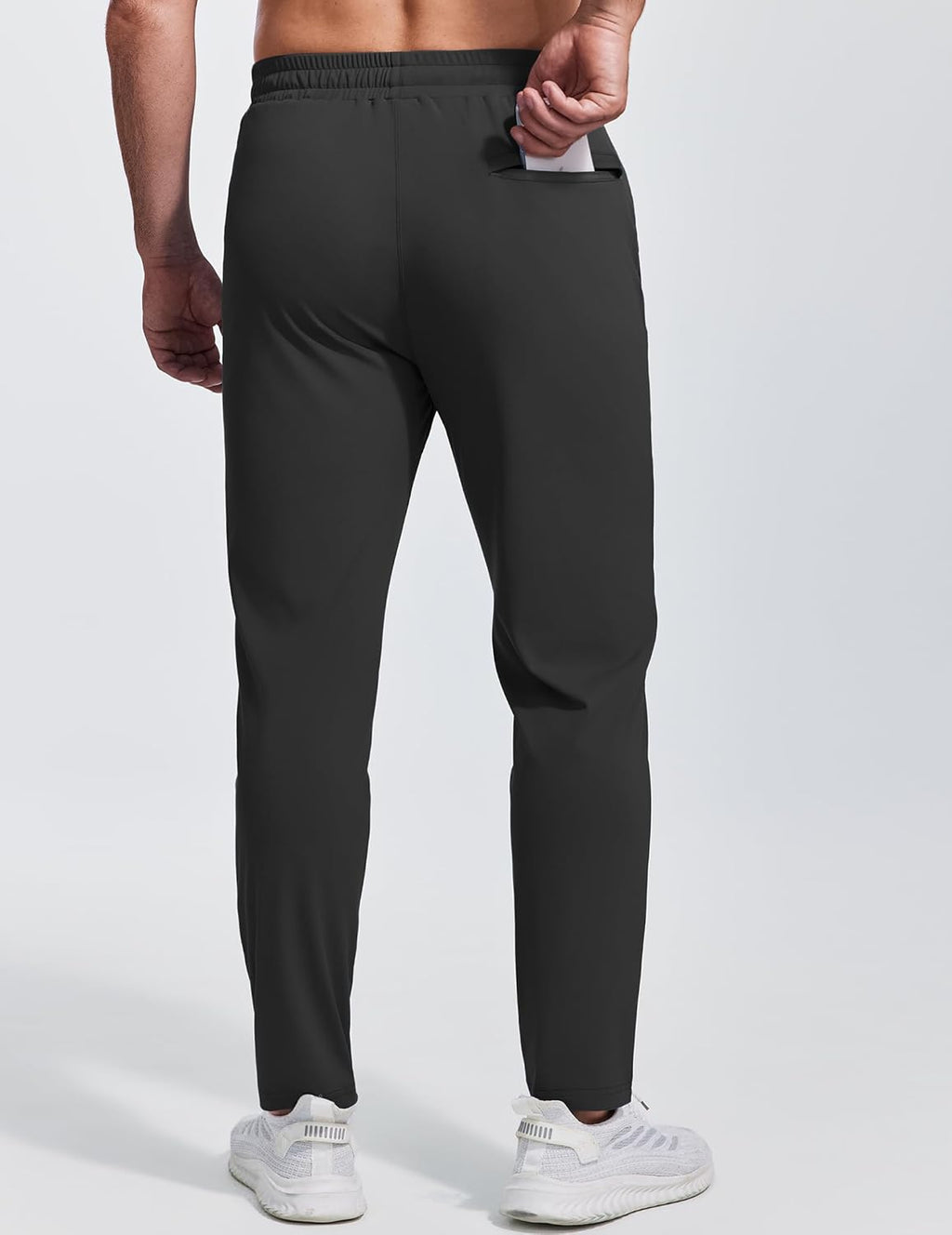 PINSPARK Men's Joggers - Lightweight Athletic Track Pants with Zipper Pockets | Quick-Dry Gym Sweatpants