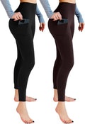 Leafigure High Waisted Leggings with Pockets - Soft Yoga & Gym Wear | 2 Pack