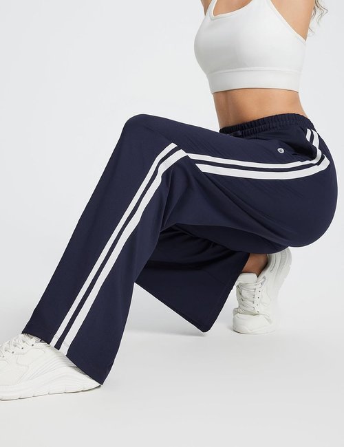 Baleaf Women's Athletic Track Pants - Straight Leg Jogging Sweatpants with Zipper Pockets | Loose Fit
