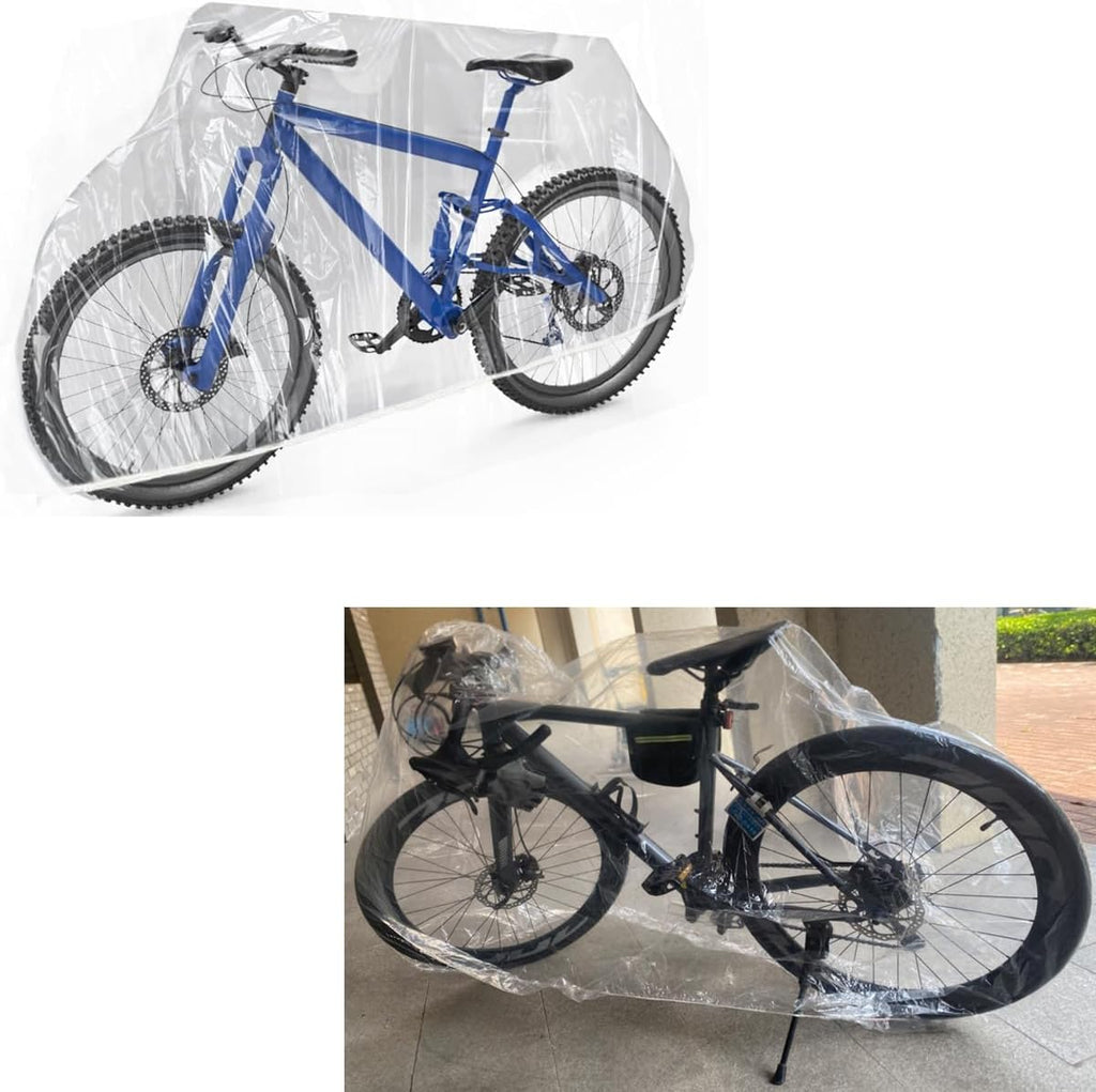 Skiennix Bike Covers - 2 Pack Disposable Clear PEVA Waterproof Outdoor Protection | Lightweight Dust Covers for All Bikes
