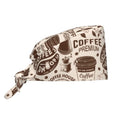 Coffe Working Caps with Sweatband for Men & Women Adjustable Tie Back Hat Nurse Surgical Caps