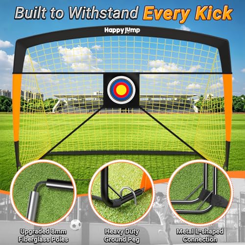Kids Backyard Soccer Goals 7x5 FT Portable & Collapsible - 2 PC Upgrade