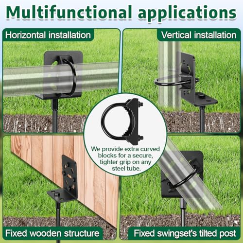 30 Inch Ground Anchors Screw-in Set of 4 Heavy Duty Outdoor Stakes & Brackets