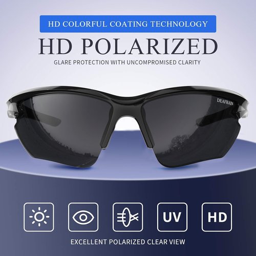 DEAFRAIN Polarized Sports Sunglasses - Unbreakable TR90 Frame with UV Protection for Cycling, Running & Fishing