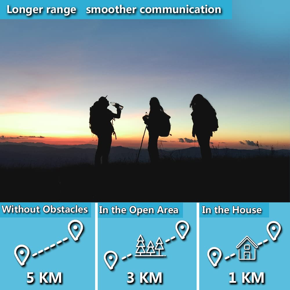 Rechargeable Walkie Talkies for Adults - Long Range FRS 2 Way Radios with VOX Flashlight 1200 mAh Battery
