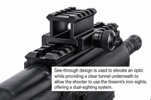 Gotical 3/4" Riser 4-Slot Low See-Thru Riser Weaver Picatinny Rail Scope Mount Rail (Pack of 2)