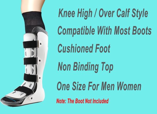 LORVVDE Walking Boot Socks Replacement Sock Liner for Orthopedic Boot Walker Brace, Cast Socks for Fracture Boot Surgical leg Cover Black 2 Pairs