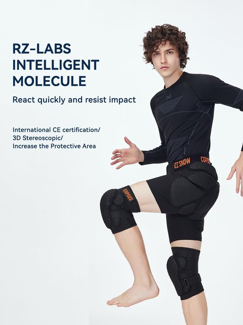 COPOZZ RZ-Labs Padded Shorts, Protective Hip Butt Pads, Crash Pad for ski Snowboarding Skating Skateboard for Men Women Youth