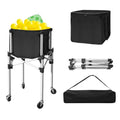 NEESEEYEE Retractable Pickleball Hopper - Foldable Tennis Ball Basket Ball Candy Upgraded Pickleball Caddy Practice Equipment with Wheels for Training/Teaching