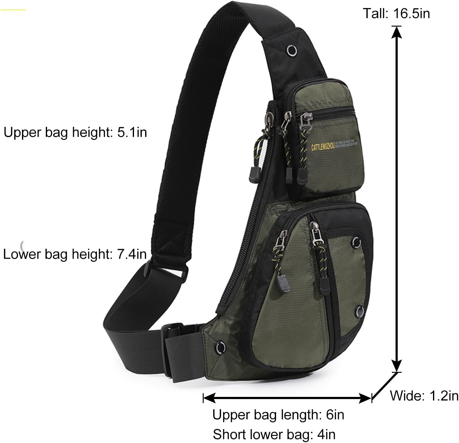 Skiennix Men's Sling Bag - Versatile Crossbody Shoulder Bag for Hiking & Travel - Green Color