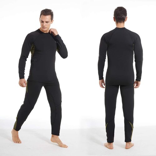 Yunoble 2 Pack Thermal Underwear for Men Long Johns Fleece Lined Hunting Gear Bottom Top Set Base Layer Cold Weather-L