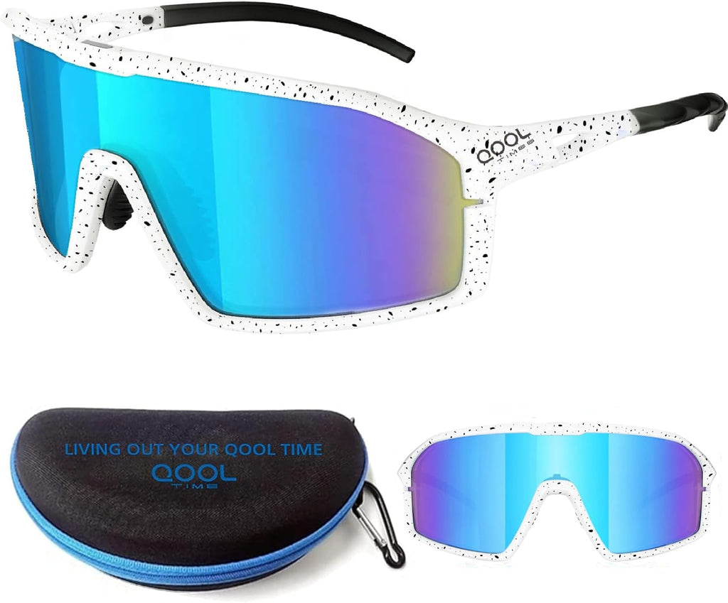 Qool Time Polarized Cycling Sunglasses - Ideal for Men & Women | Perfect for Golf, Running & Outdoor Sports