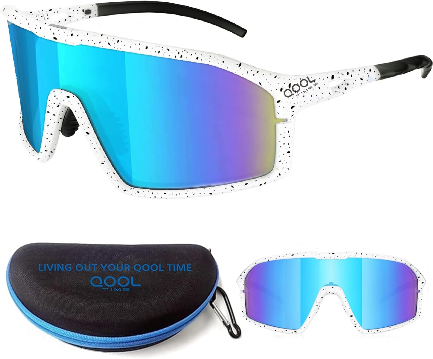 Qool Time Polarized Cycling Sunglasses - Ideal for Men & Women | Perfect for Golf, Running & Outdoor Sports