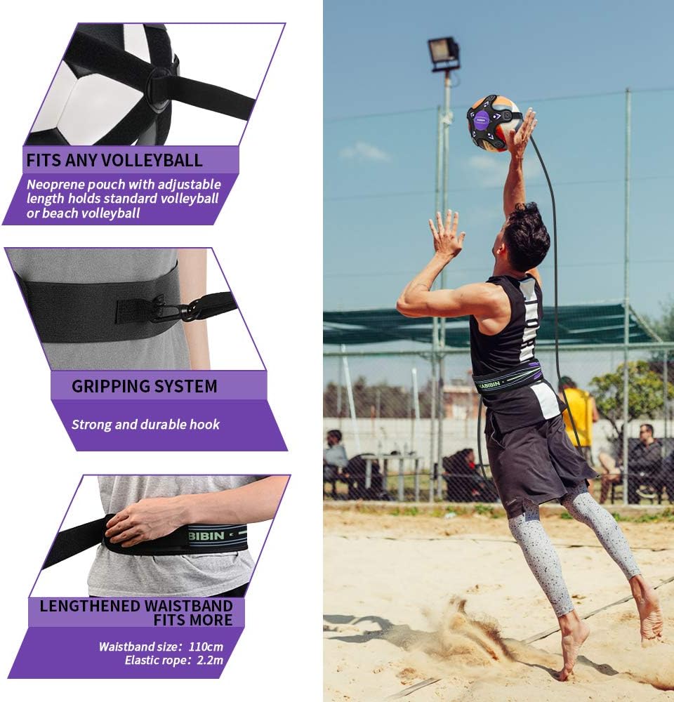 Soccer Ball/Volleyball Training Equipment, Solo Soccer Kick Trainer for Kids Adults, Soccer Practice Aid Bungee Waist Belt