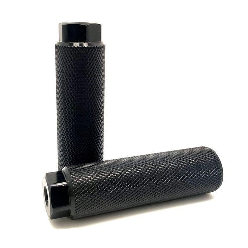 4 PCS Bike Foot Pegs, 4 inch Length Aluminum Alloy Cylinder Anti-Skid Fit 3/8 inch Axles (BLACK)